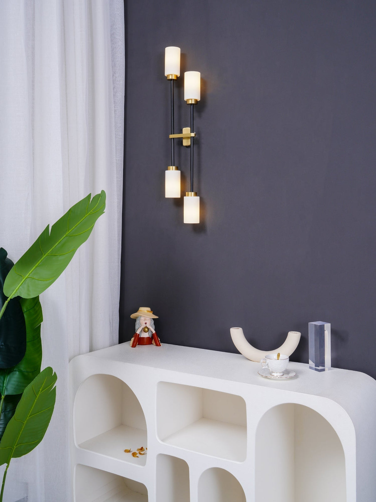 Tekas wandlamp Cilinder glas Lineair