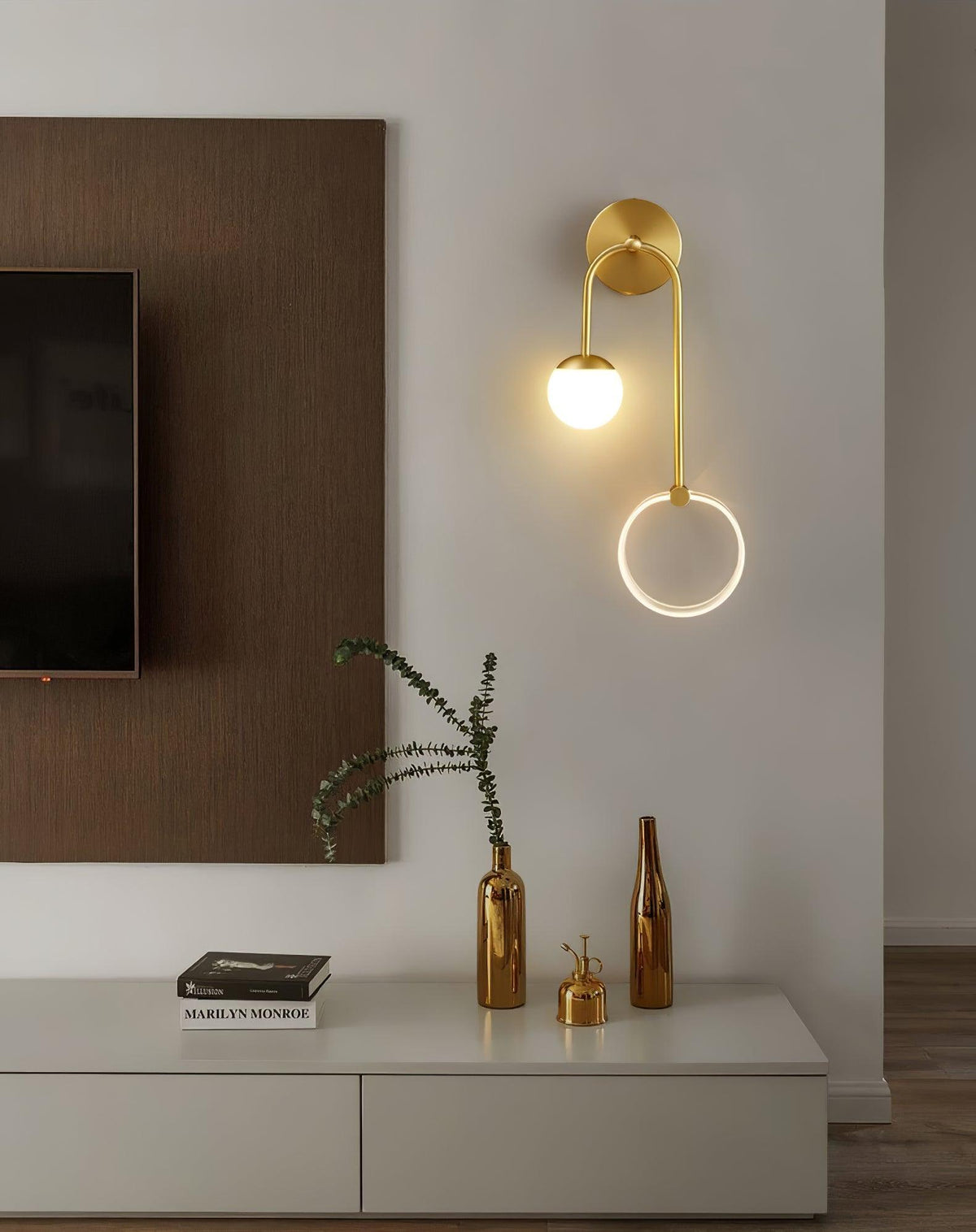 Warren modern Minimalistisch LED Messing Wandlamp