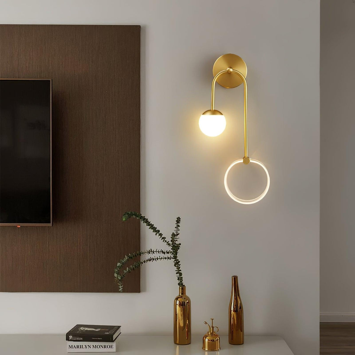 Warren modern Minimalistisch LED Messing Wandlamp