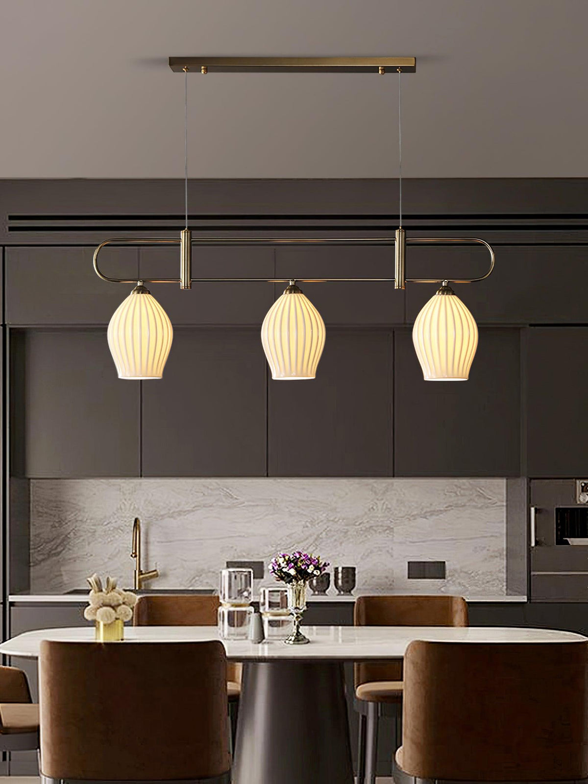 Arlirir moderne hanglamp met minimalistisch kunstwerk in keramiek