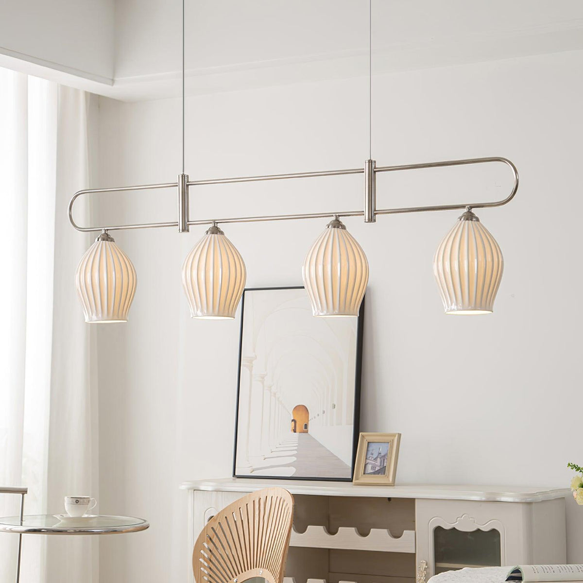 Arlirir moderne hanglamp met minimalistisch kunstwerk in keramiek