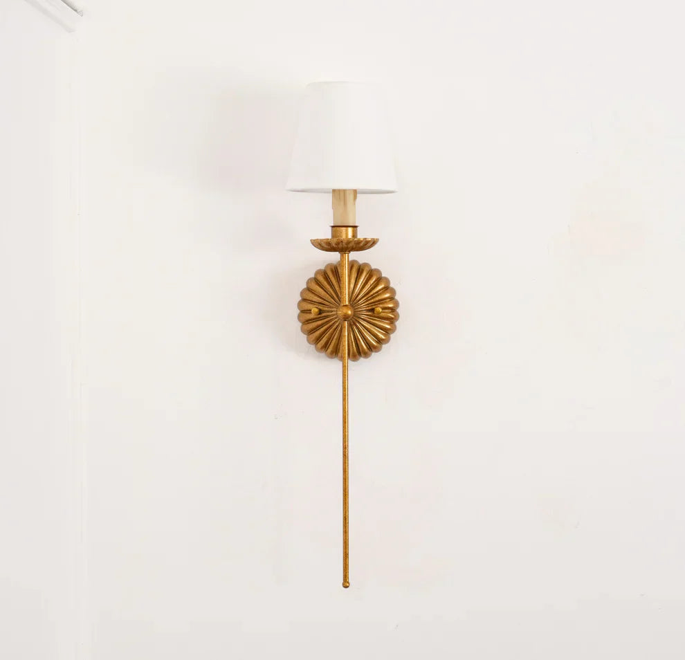 Alessio Vintage Antiek Metaal Stof Wandlamp Lampenkap Hal Woonkamer Slaapkamer