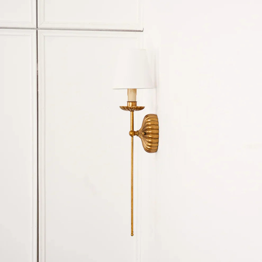 Alessio Vintage Antiek Metaal Stof Wandlamp Lampenkap Hal Woonkamer Slaapkamer