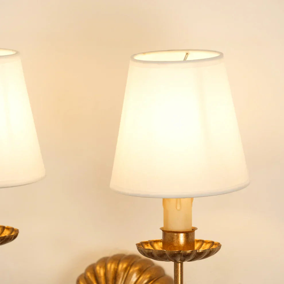 Alessio Vintage Antiek Metaal Stof Wandlamp Lampenkap Hal Woonkamer Slaapkamer