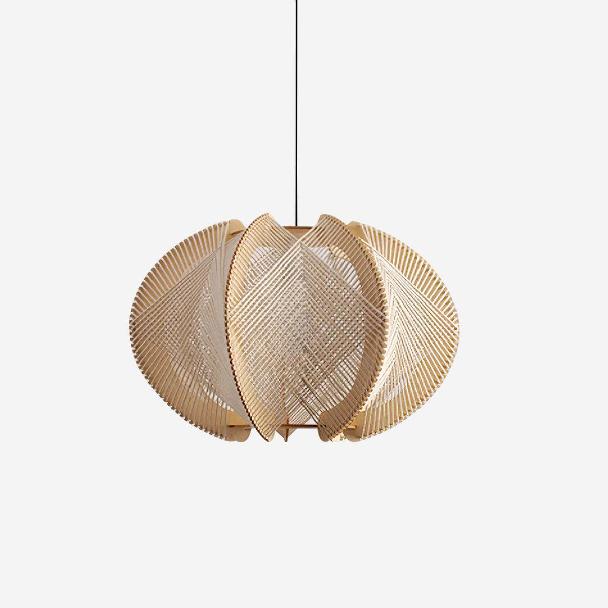Atel hanglamp van hout en hennepkoord