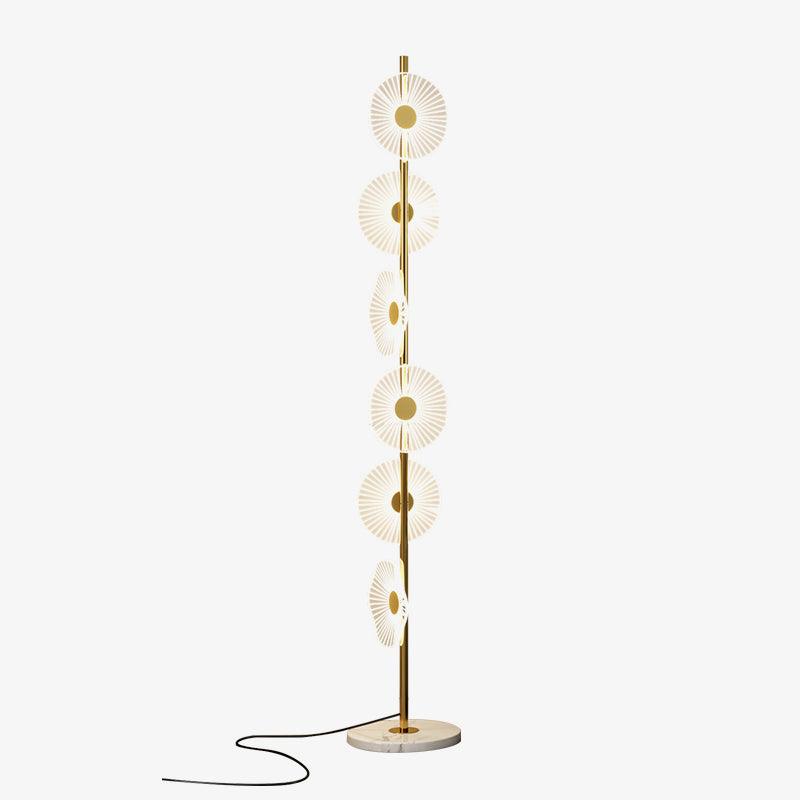 Petaira vloerlamp van marmer in goudkleurige afwerking