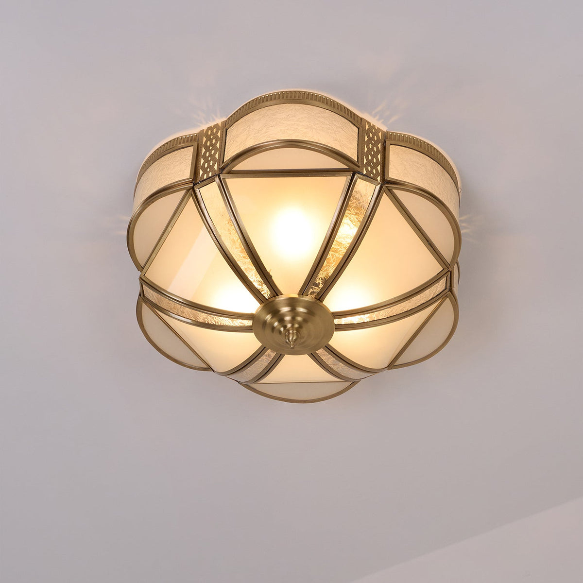 Xaris Bloemmotief messing vloerlamp