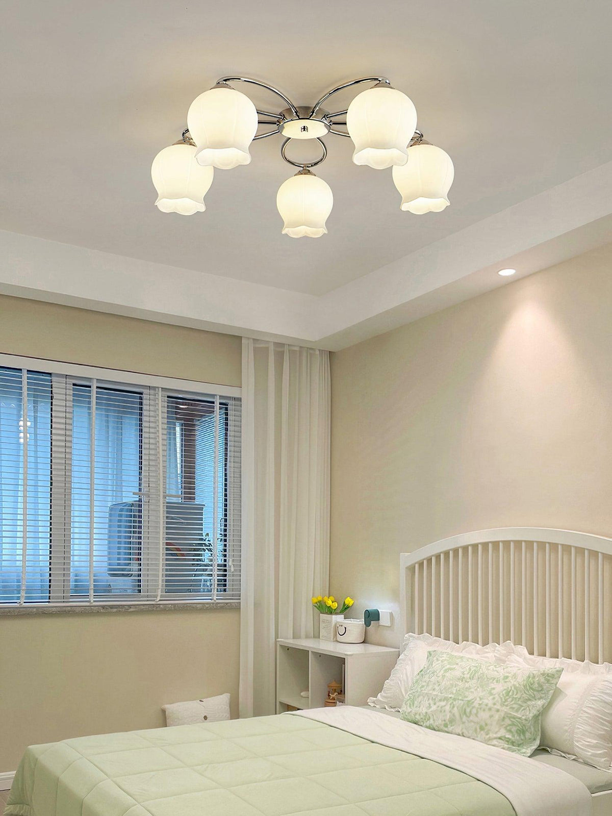 Oldore Premium elegantie Bloemmotief glas plafondlamp