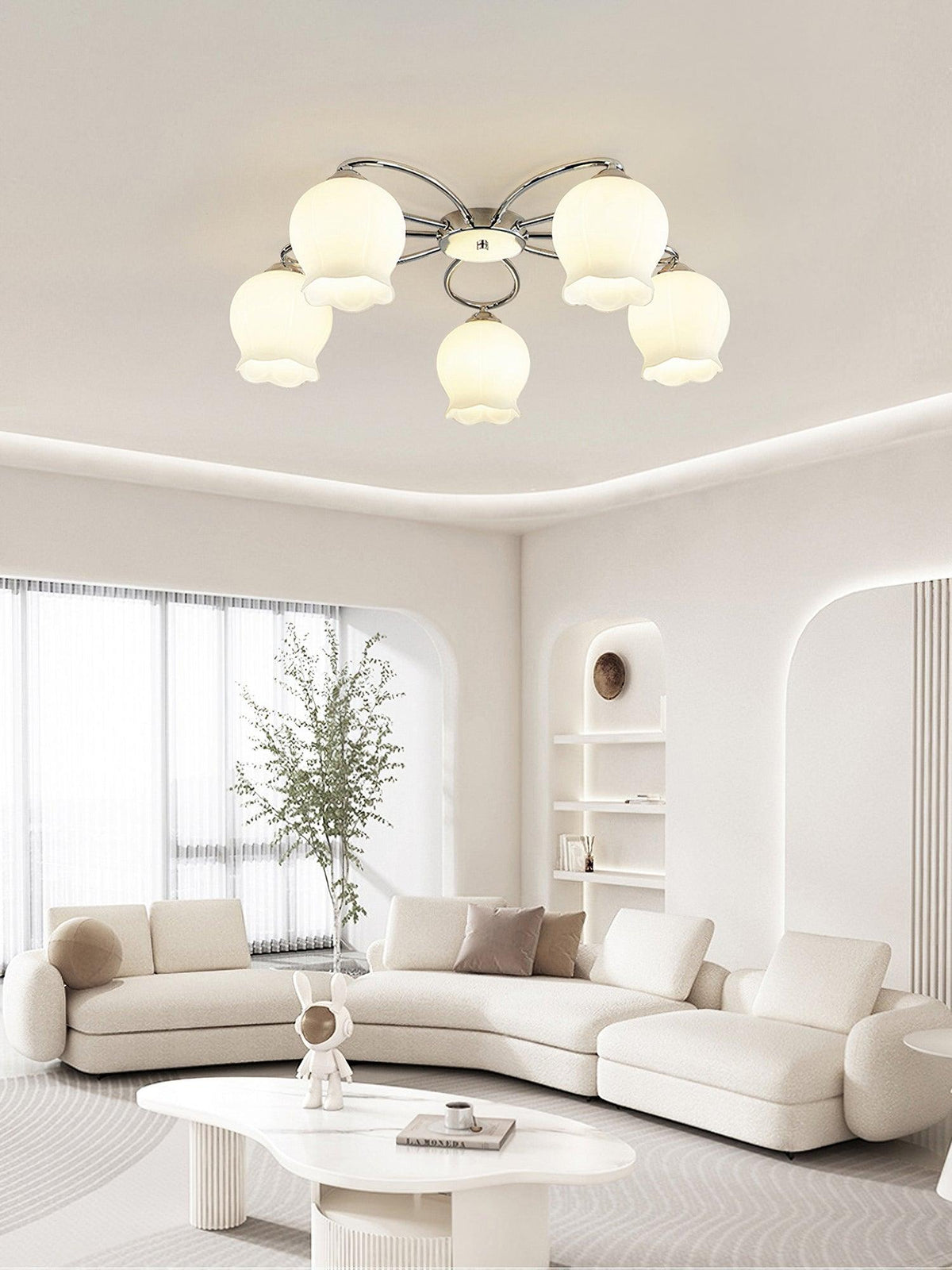 Oldore Premium elegantie Bloemmotief glas plafondlamp
