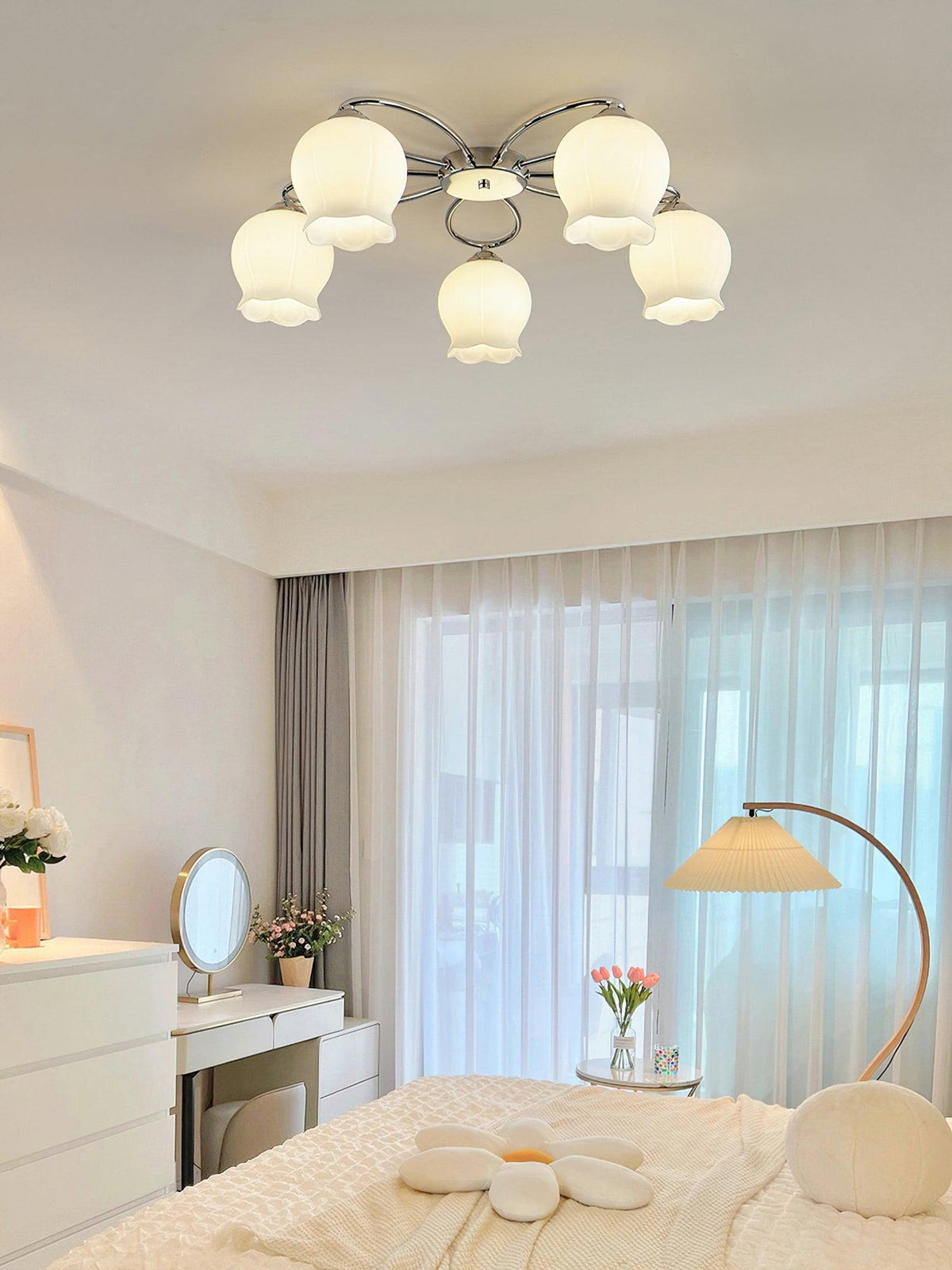 Oldore Premium elegantie Bloemmotief glas plafondlamp