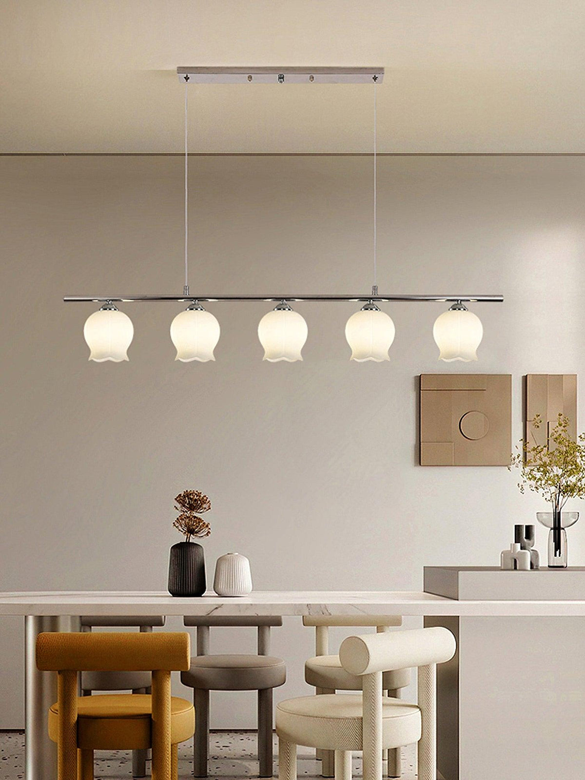 Evenara Moderne minimalistische hanglamp met bloemmotief van glas