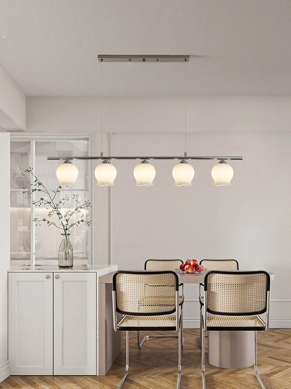 Evenara Moderne minimalistische hanglamp met bloemmotief van glas