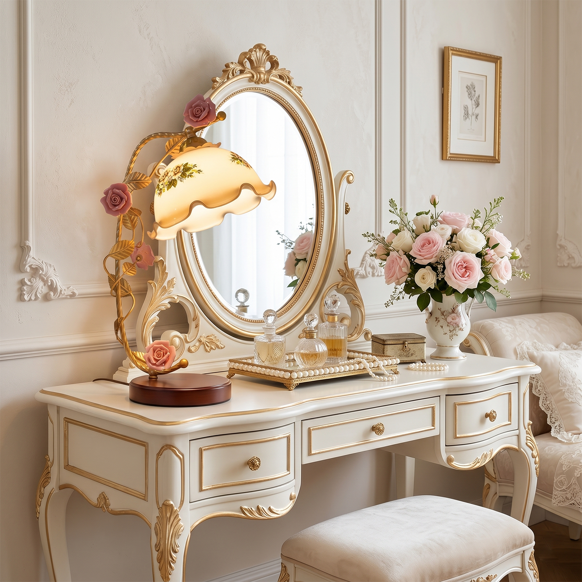 Lioruelia tafellamp goud & cognac