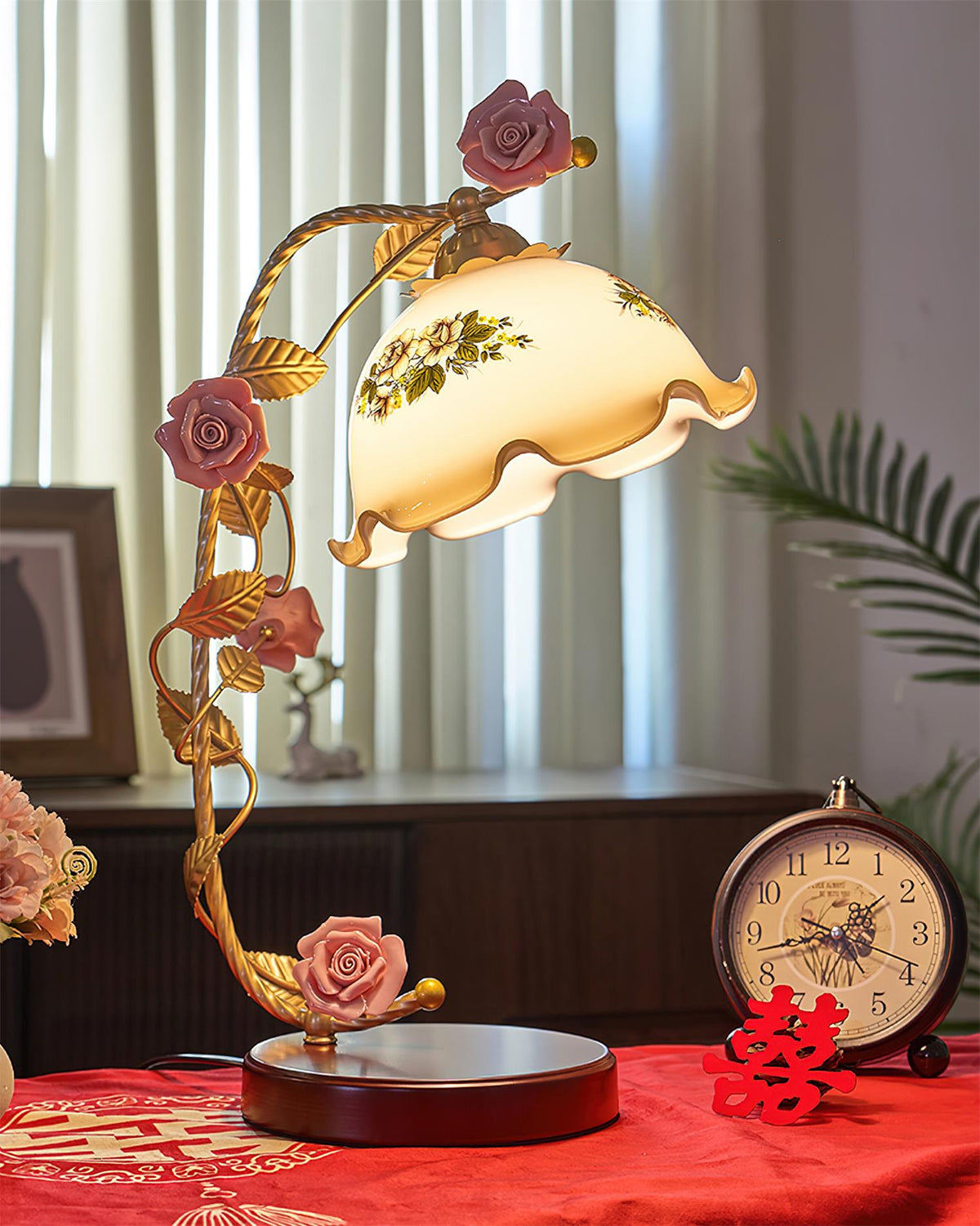 Lioruelia tafellamp goud & cognac