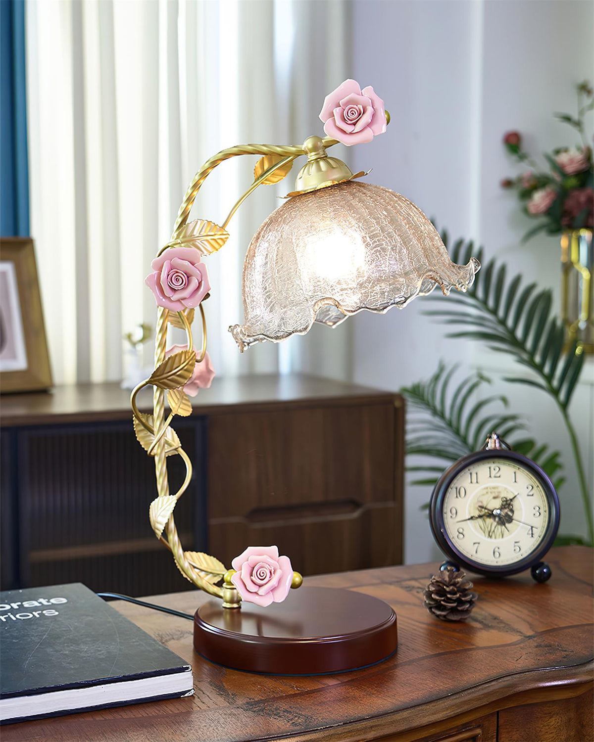 Lioruelia tafellamp goud & cognac