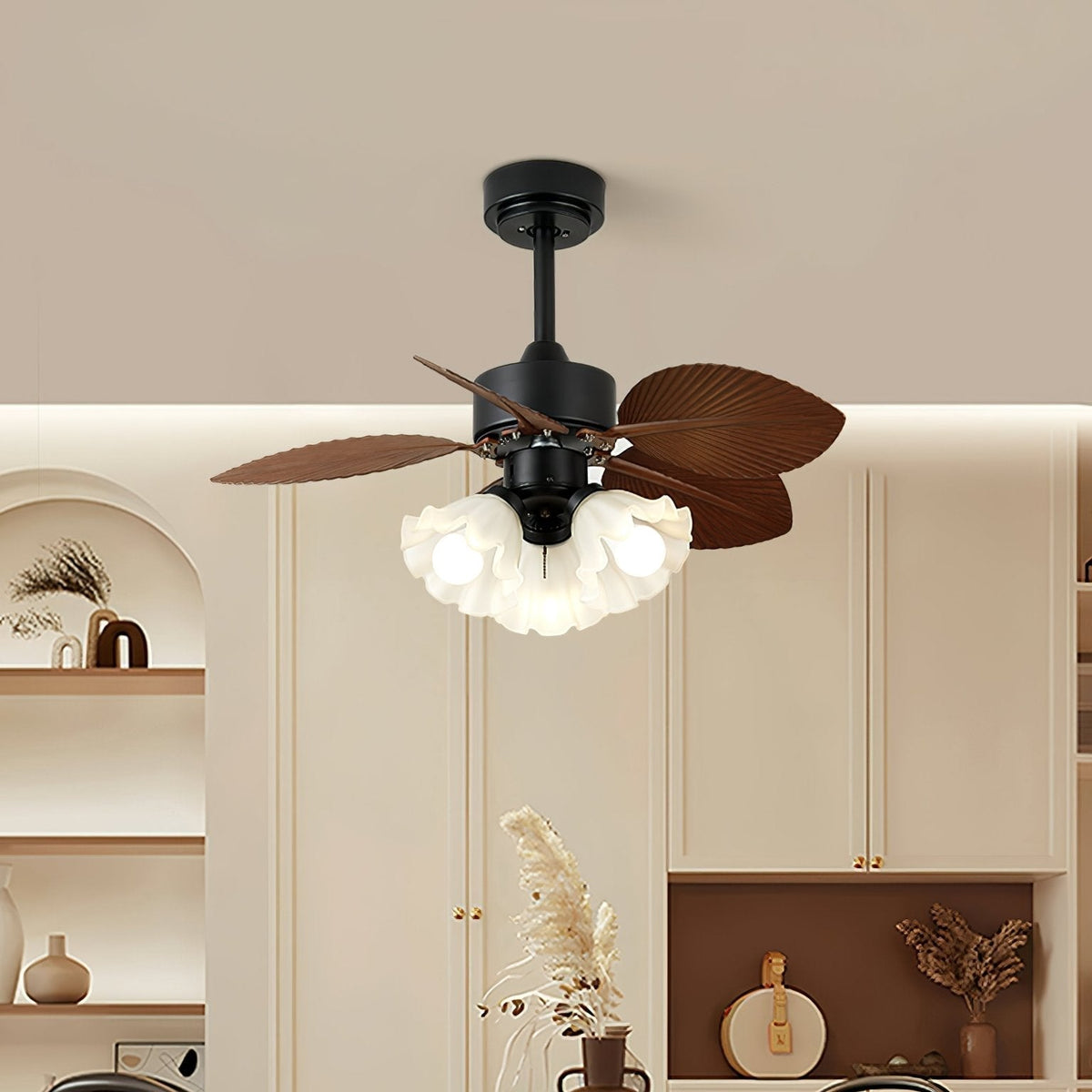 Rosalyn Vintage Houten Plafondventilator met Verlichting