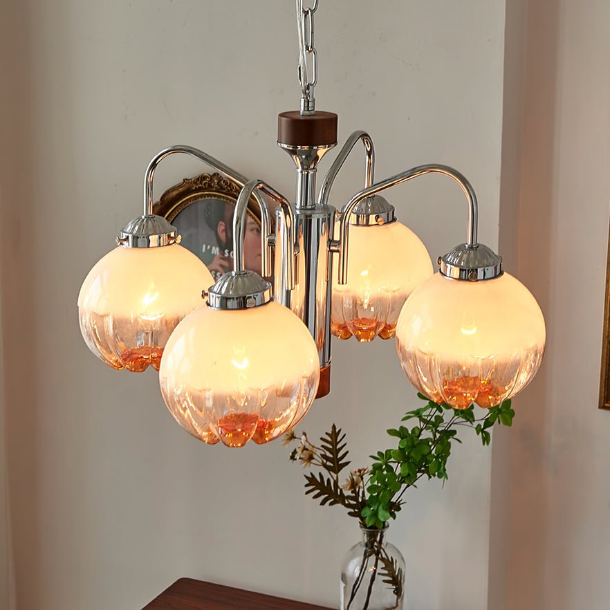 Ulliria Noordse kunst bloem walnoot glas kroonluchter