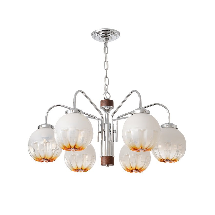 Ulliria Noordse kunst bloem walnoot glas kroonluchter