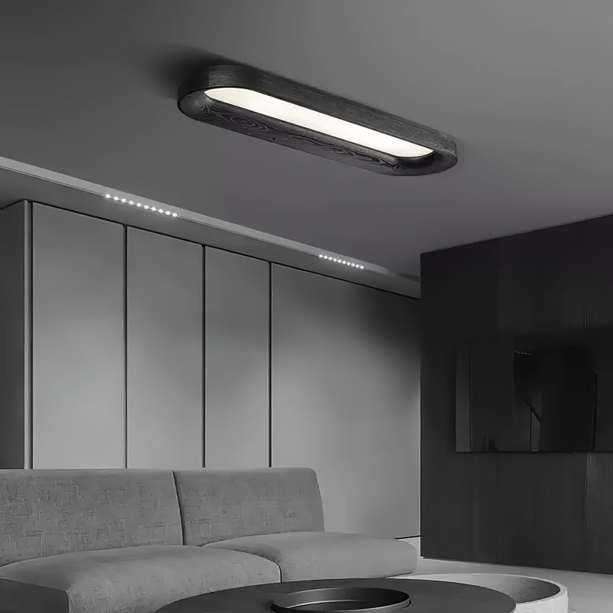 Zatalel Moderne minimalistische plafondlamp met vloeiend wolkendesign van hout