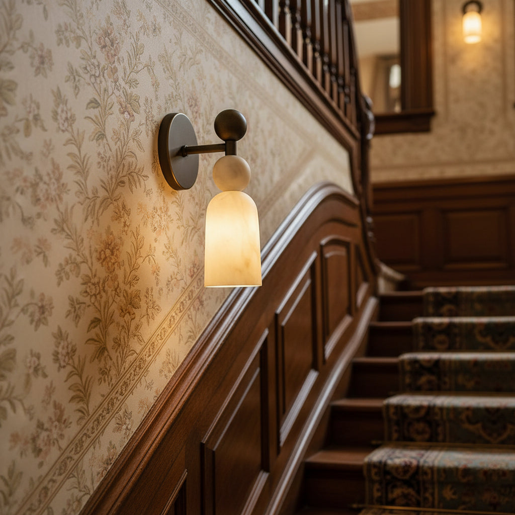 Serafin wandlamp van albast