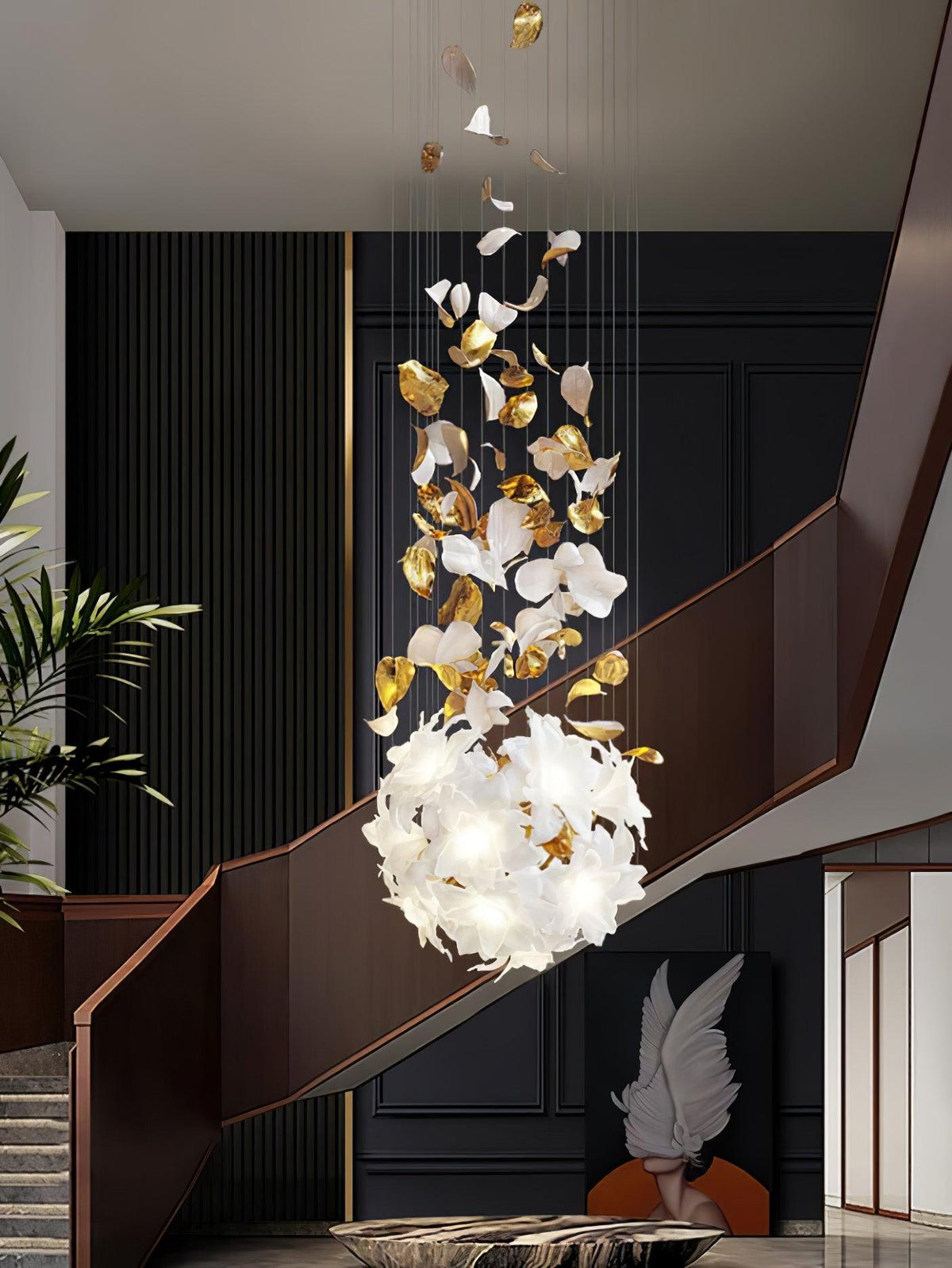 Araeos Flying Flowers Fluttering Kroonluchter van messing