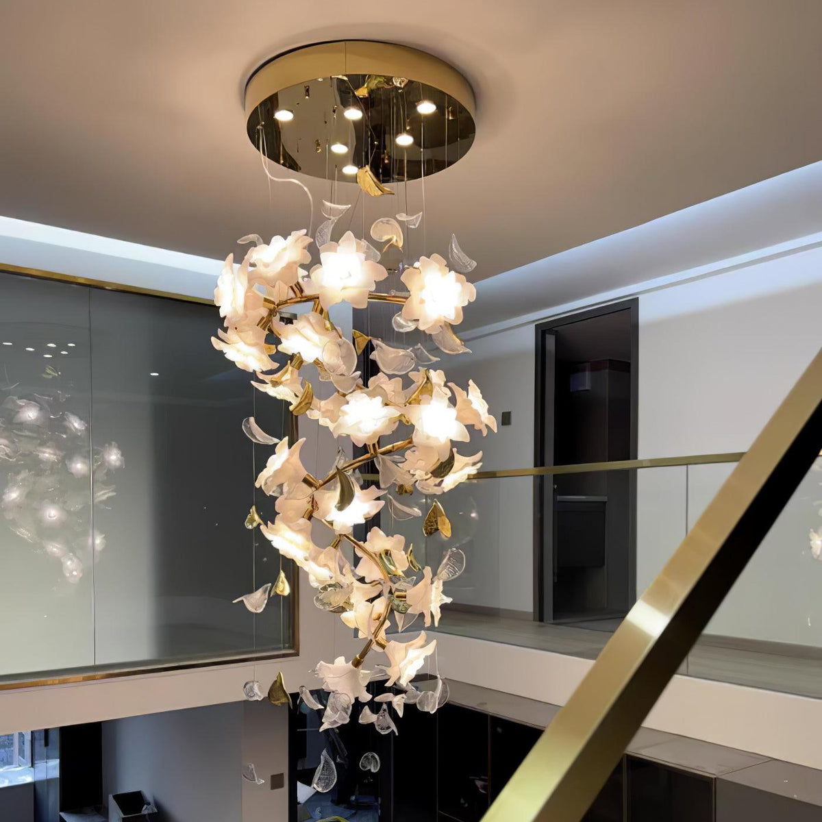 Araeos Flying Flowers Fluttering Kroonluchter van messing