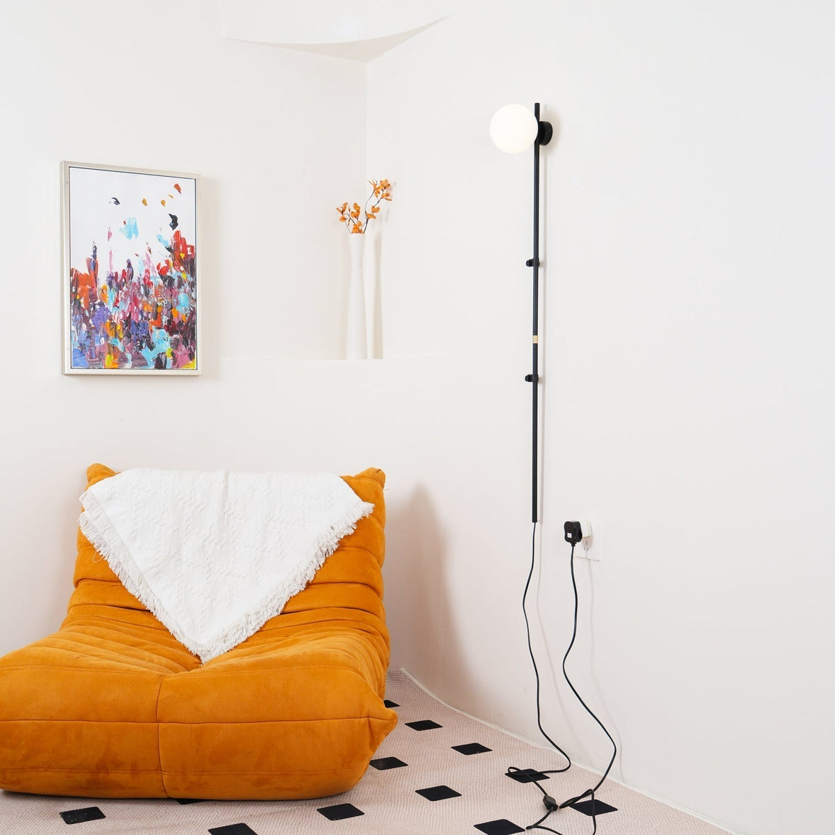 Curaeion Moderne minimalistische wandlamp met glas en stekker