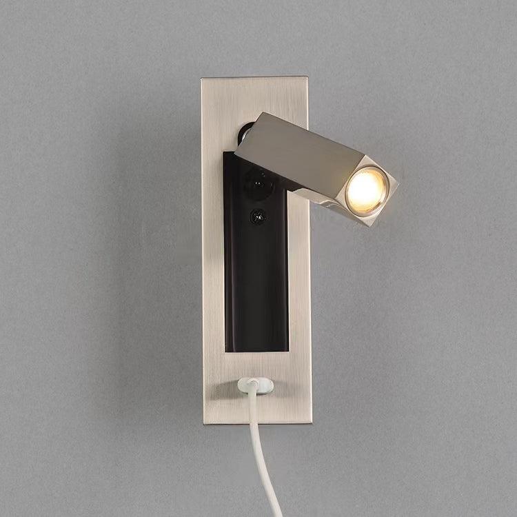 Sothis moderne minimalistische wandlamp in zwart met USB-aansluiting