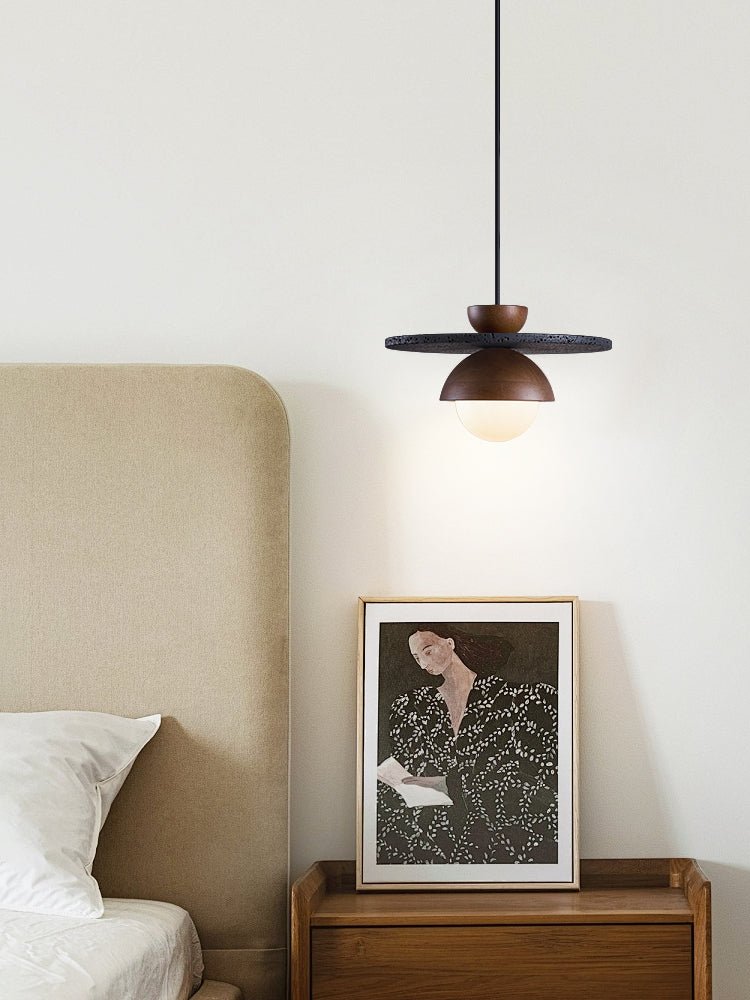 Valinina hanglamp van zwarte travertin