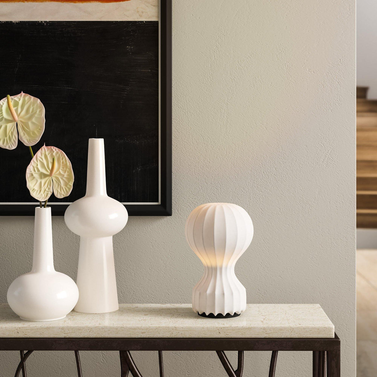 Lirove staal Sculptural tafellamp