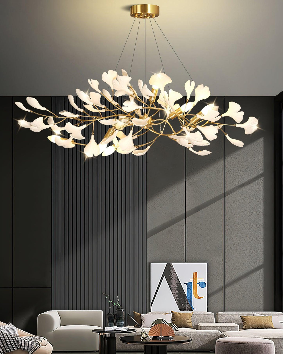 Dostix hanglamp Gingko keramische bladeren