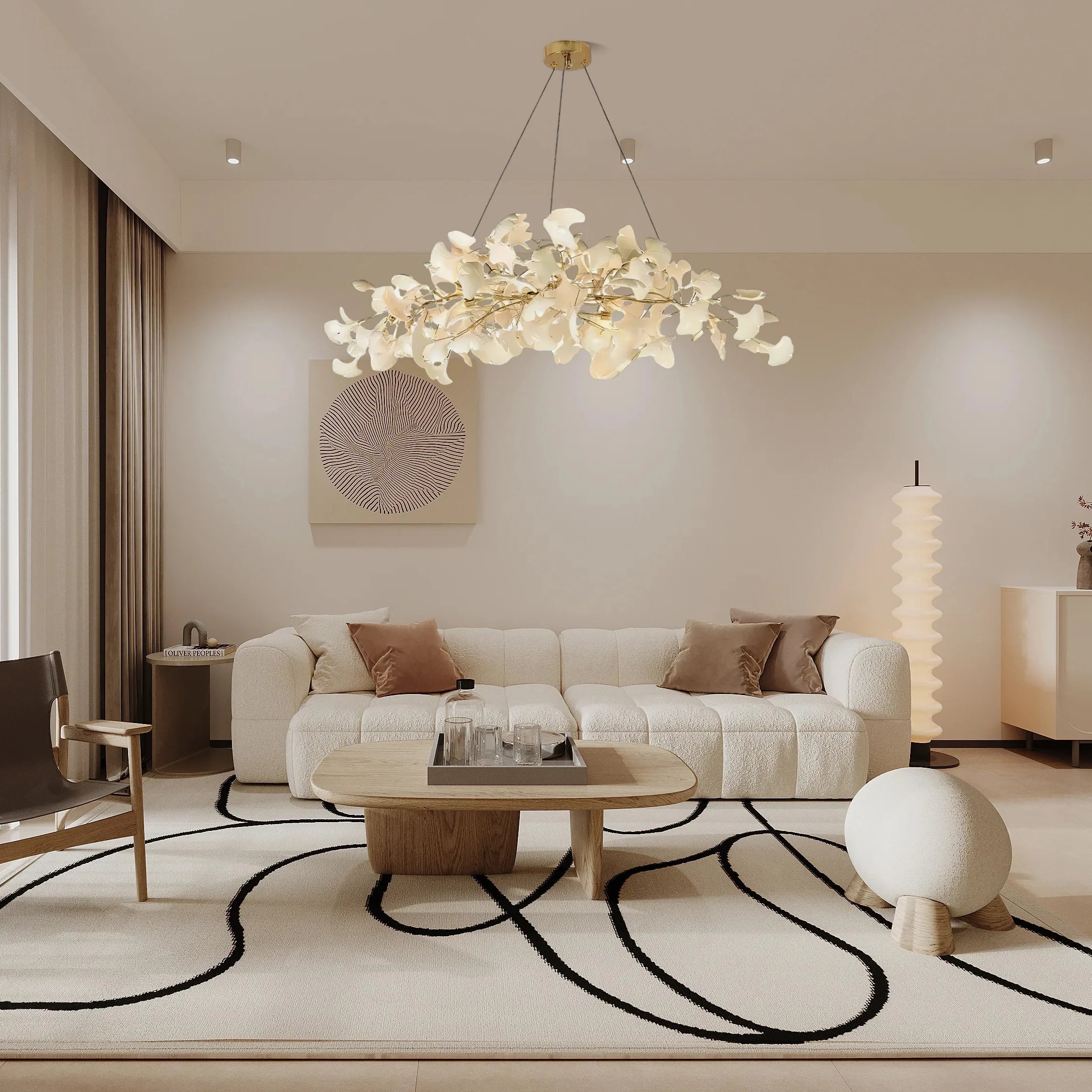Olivia Moderne Design LED Kroonluchter Wit Gouden Metaal Woonkamer