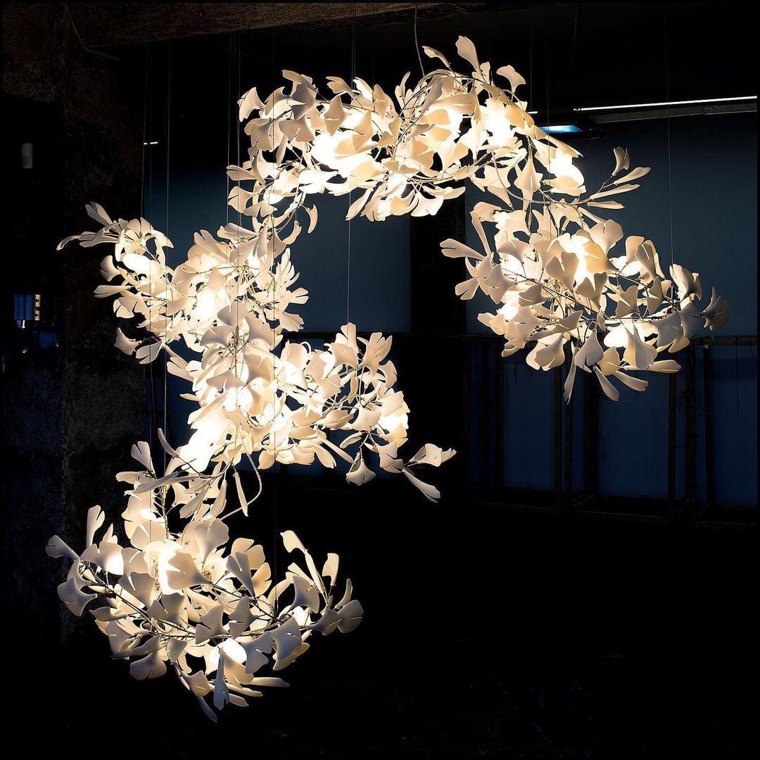 Olivia Moderne Wit Blad Hanglamp, Metaal Woonkamer/Slaapkamer