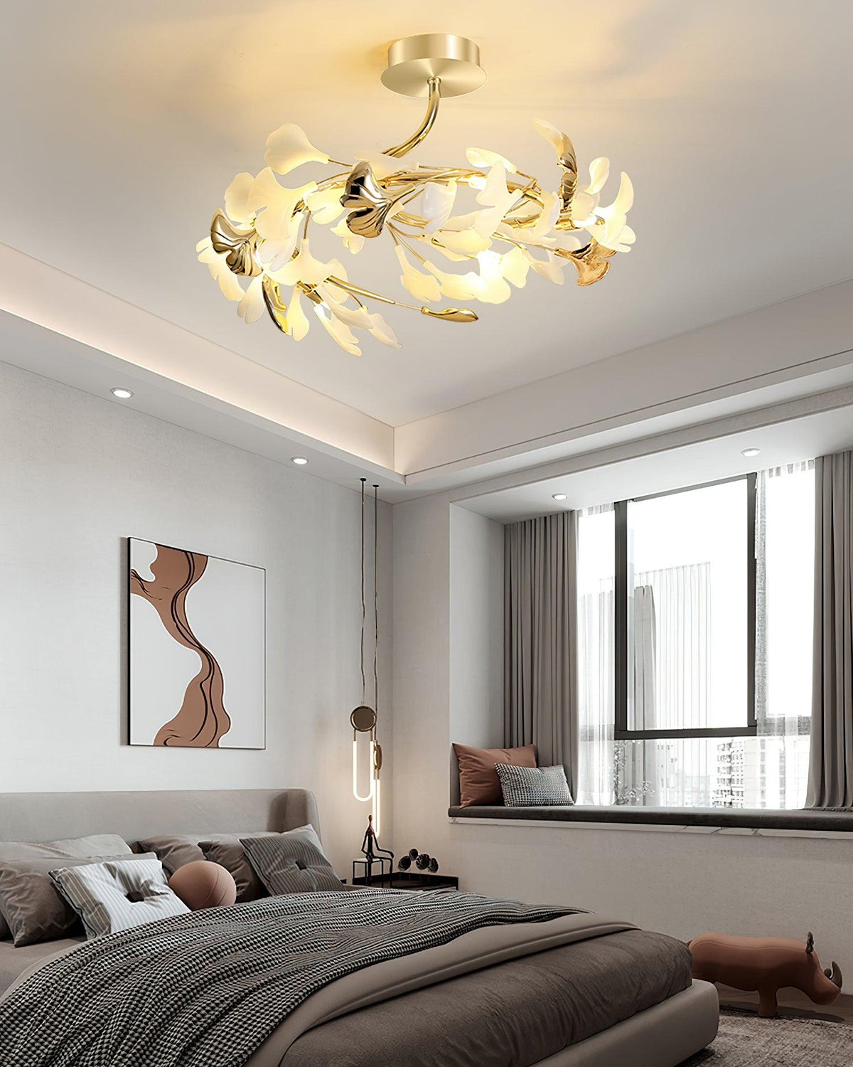 Artheel Premium Noordse kunst Gingko plafondlamp van keramiek