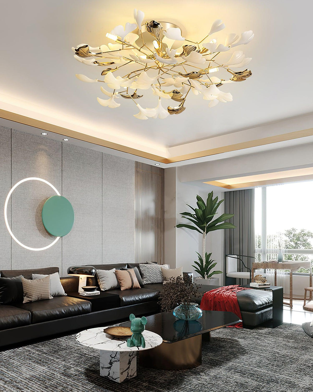 Artheel Premium Noordse kunst Gingko plafondlamp van keramiek