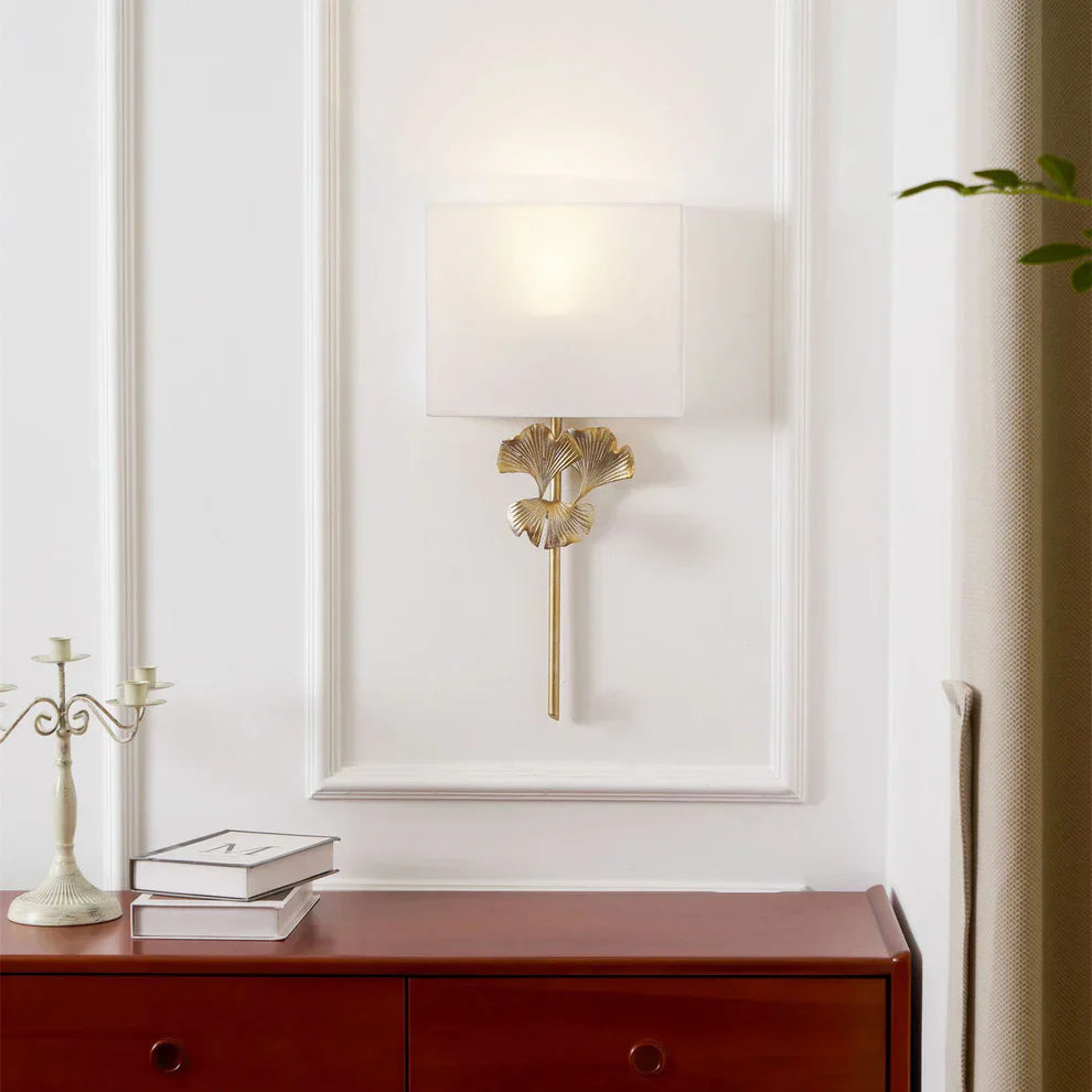 Alessio Vintage Klassiek Ginkgo Messing Wandlamp Slaapkamer Woonkamer