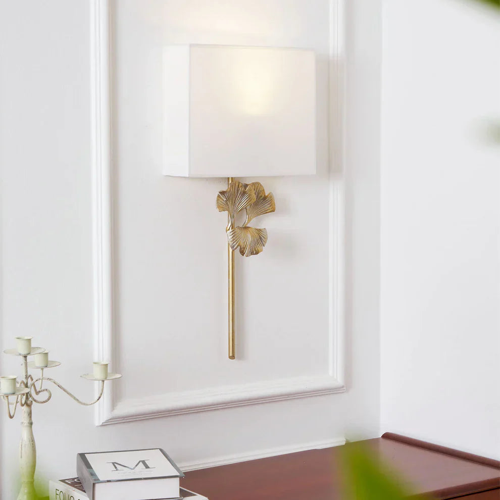 Alessio Vintage Klassiek Ginkgo Messing Wandlamp Slaapkamer Woonkamer