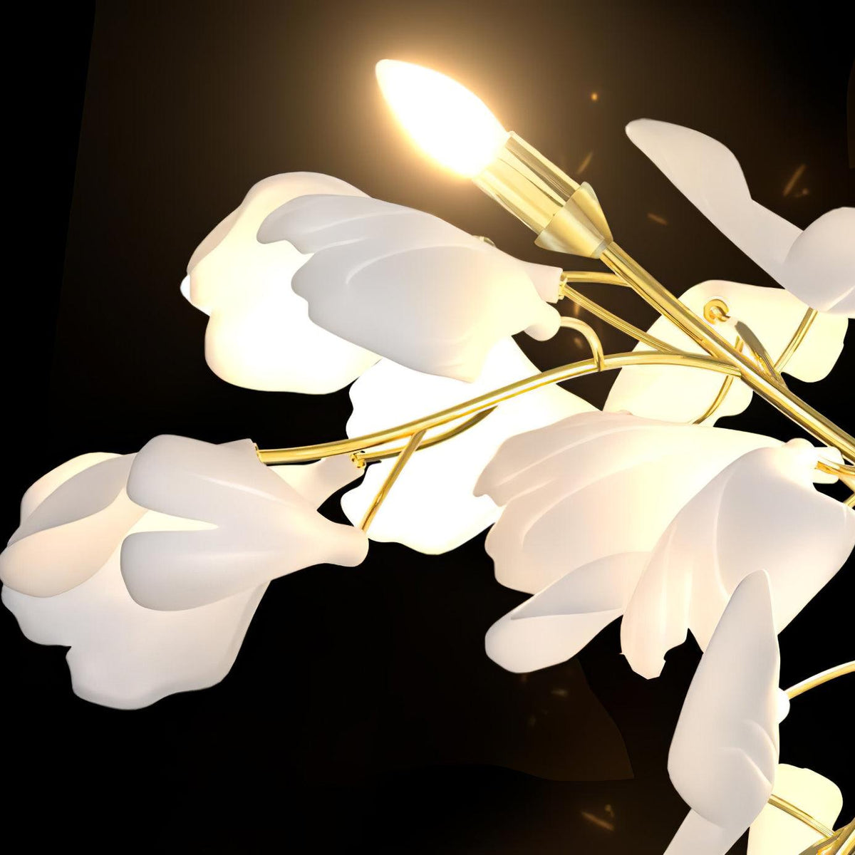 Solivaya wandlamp Gingko Flowers messing