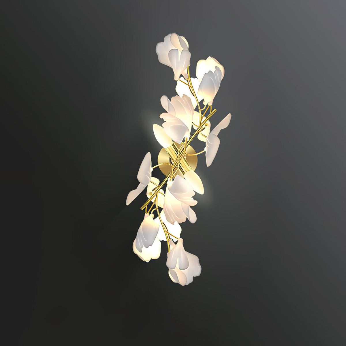 Gavriel wandlamp met ginkgobladeren in keramiek