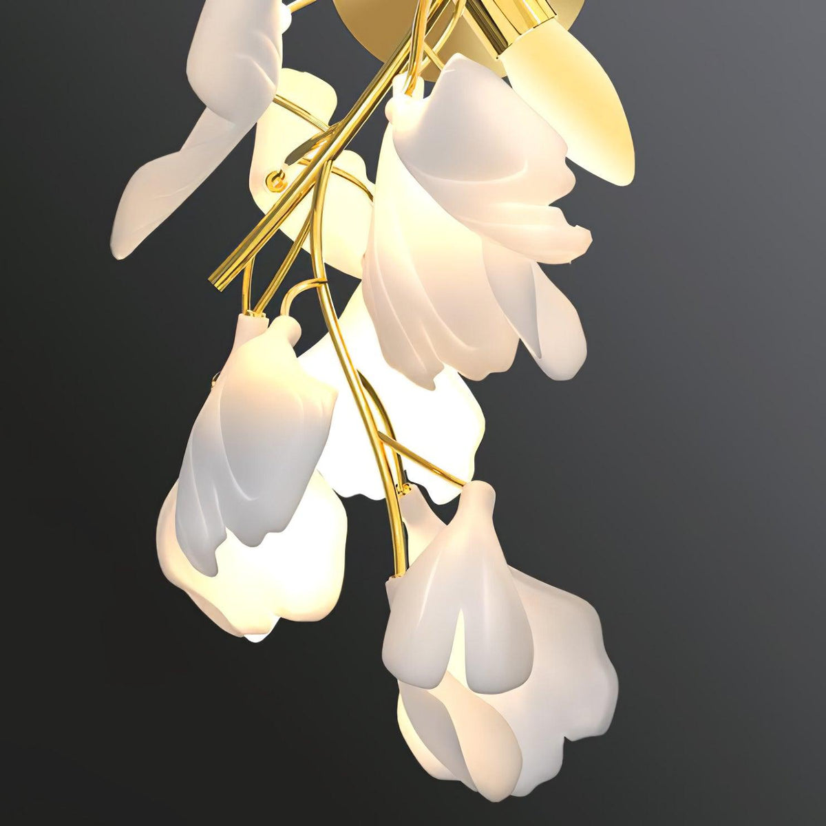 Gavriel wandlamp met ginkgobladeren in keramiek