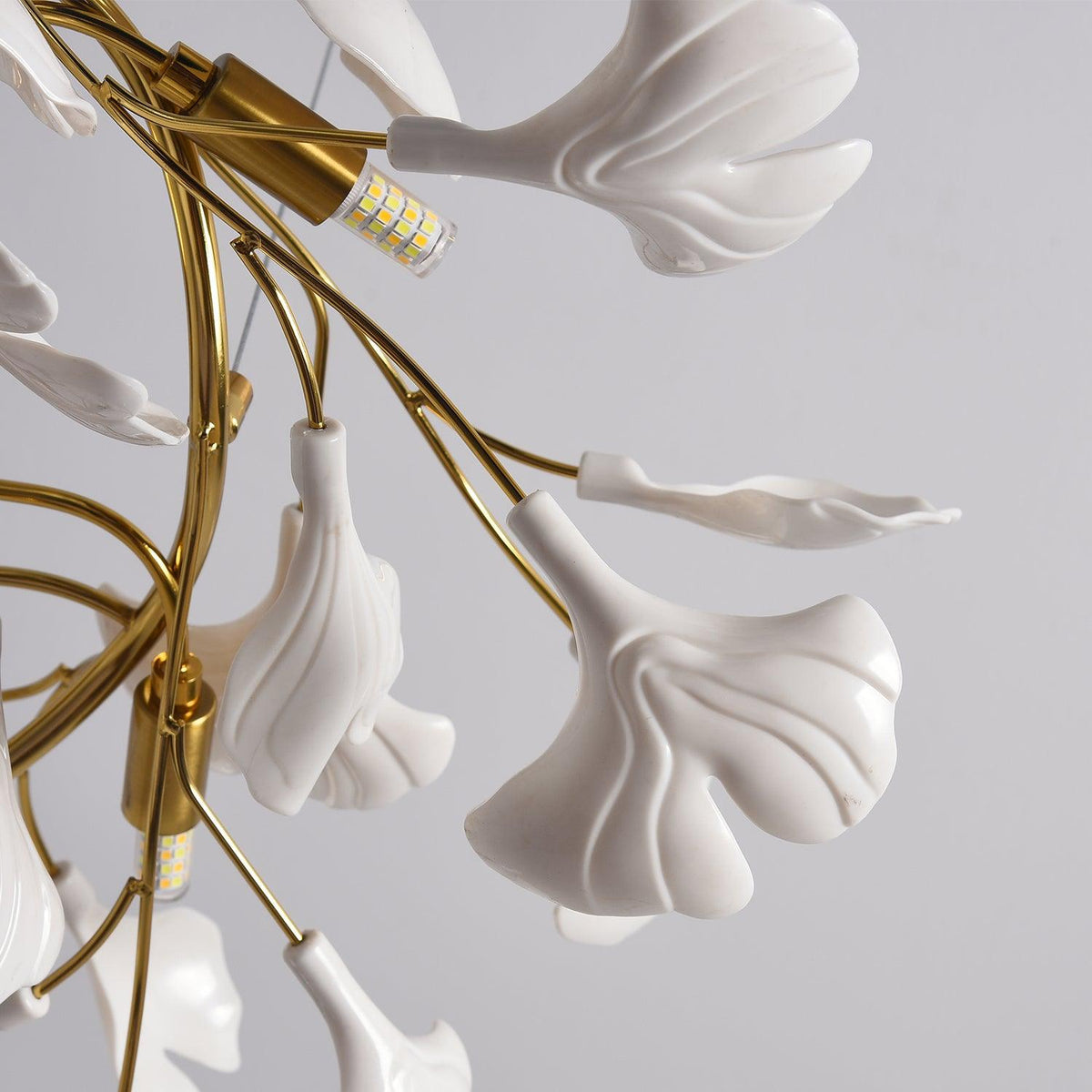 Auriora hanglamp Gingko Keramische Bladeren Goud