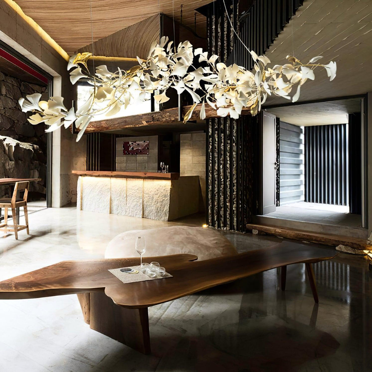 Viraaelle Leaves Combination Gingko Ceramics Kroonluchter