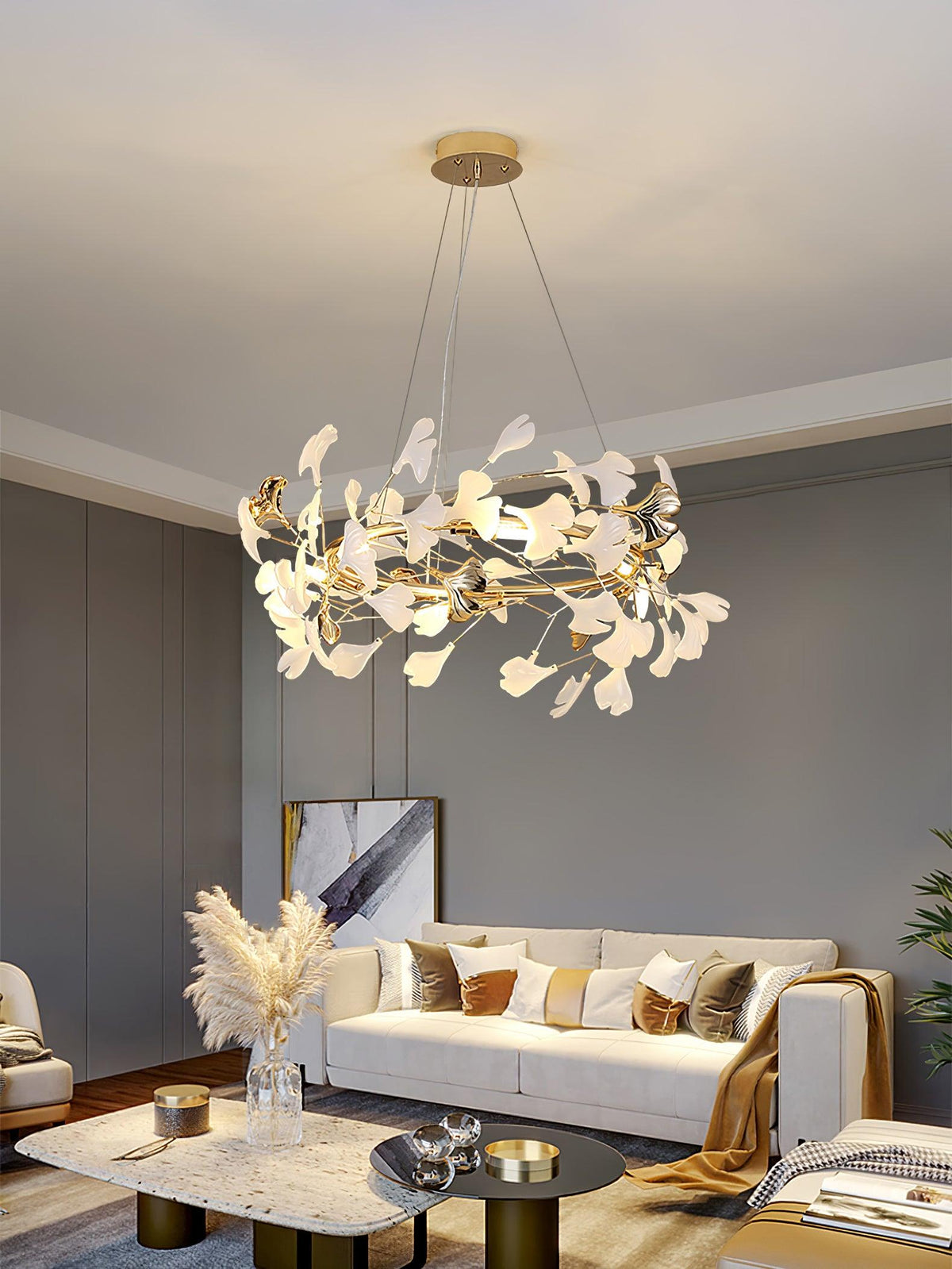 Vixu Postmodern luxe Gingko Ceramics Kroonluchter