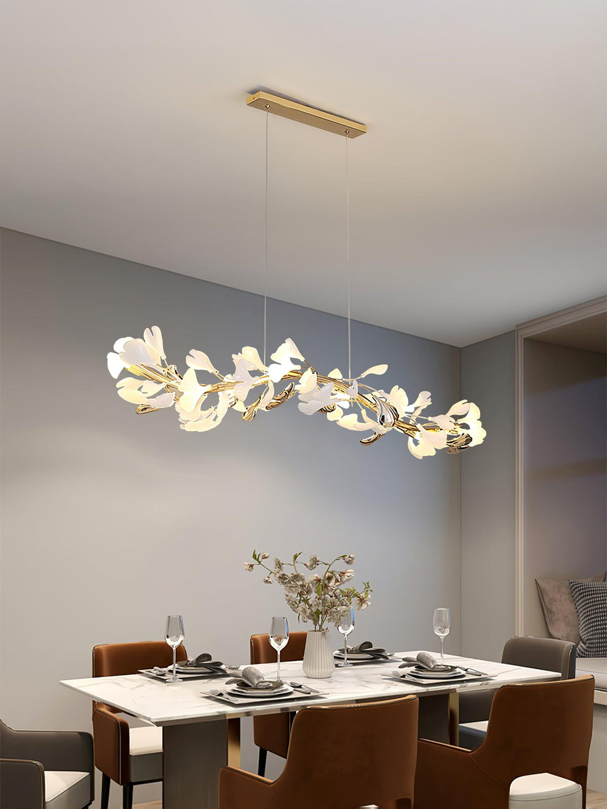Vixu Postmodern luxe Gingko Ceramics Kroonluchter