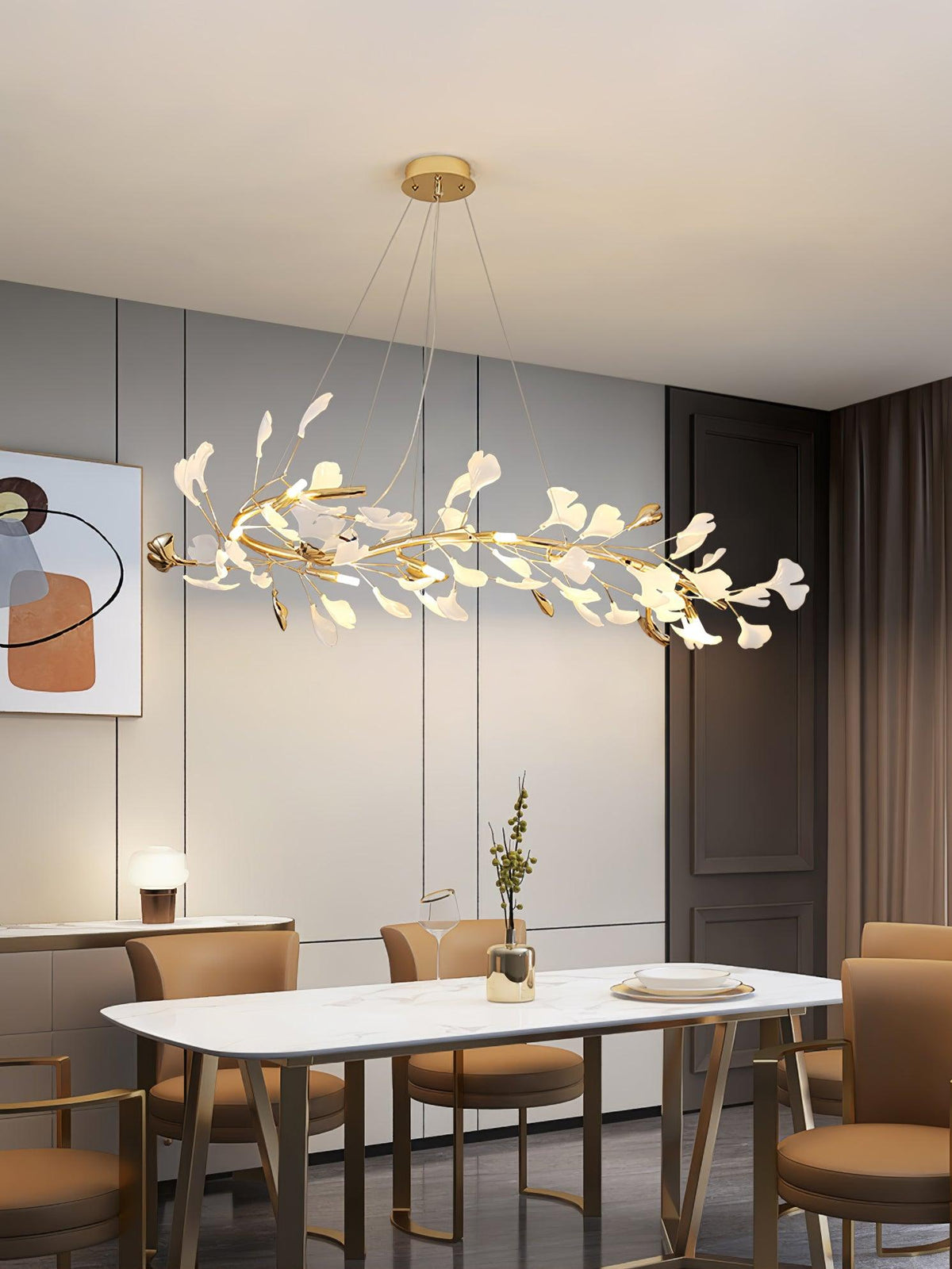 Vixu Postmodern luxe Gingko Ceramics Kroonluchter