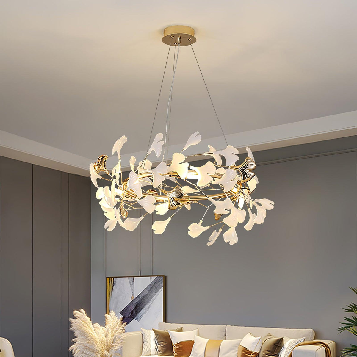 Vixu Postmodern luxe Gingko Ceramics Kroonluchter