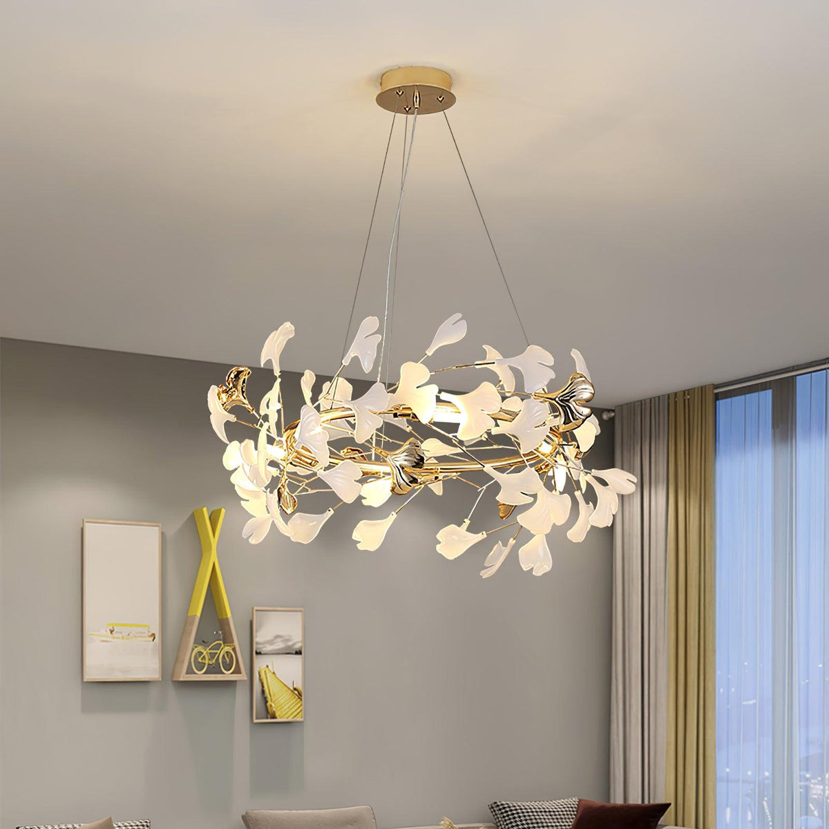 Vixu Postmodern luxe Gingko Ceramics Kroonluchter