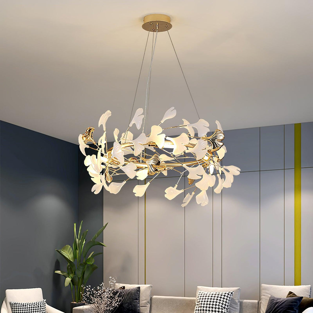 Vixu Postmodern luxe Gingko Ceramics Kroonluchter