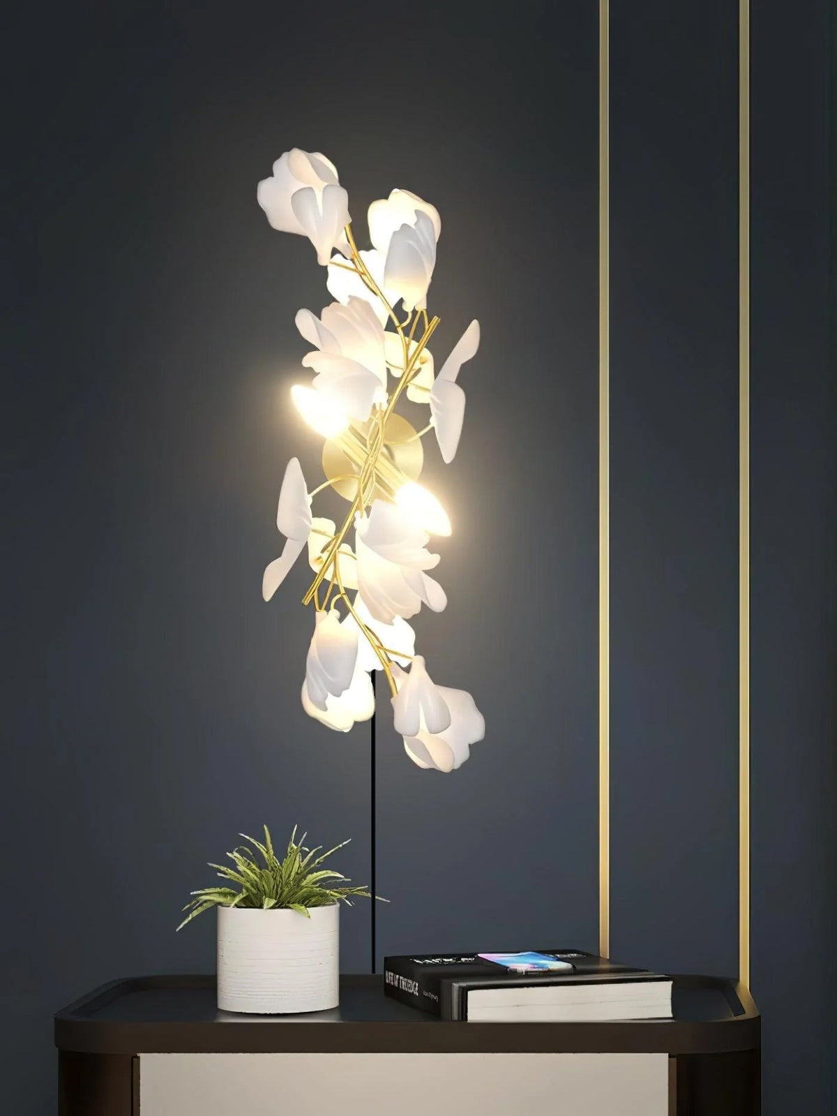 Solivaya wandlamp Gingko Flowers messing