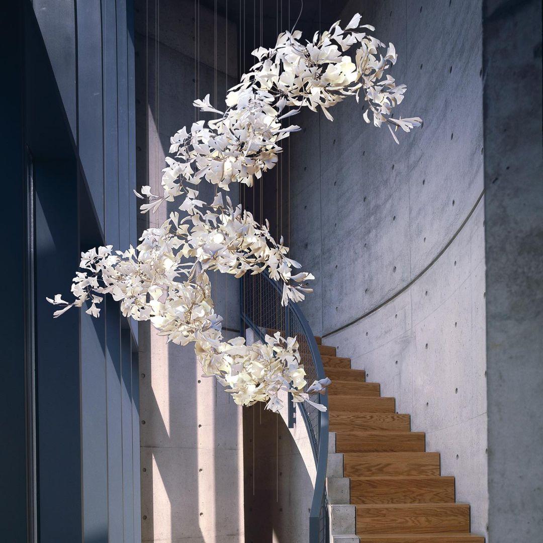 Cerivissa Gingko Kroonluchter met keramische combinatie
